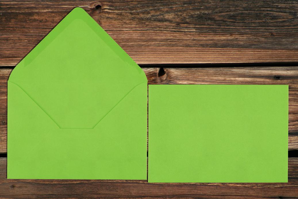 Briefhüllen 110x156 mm Nassklebend Apfelgrün 120 g/qm